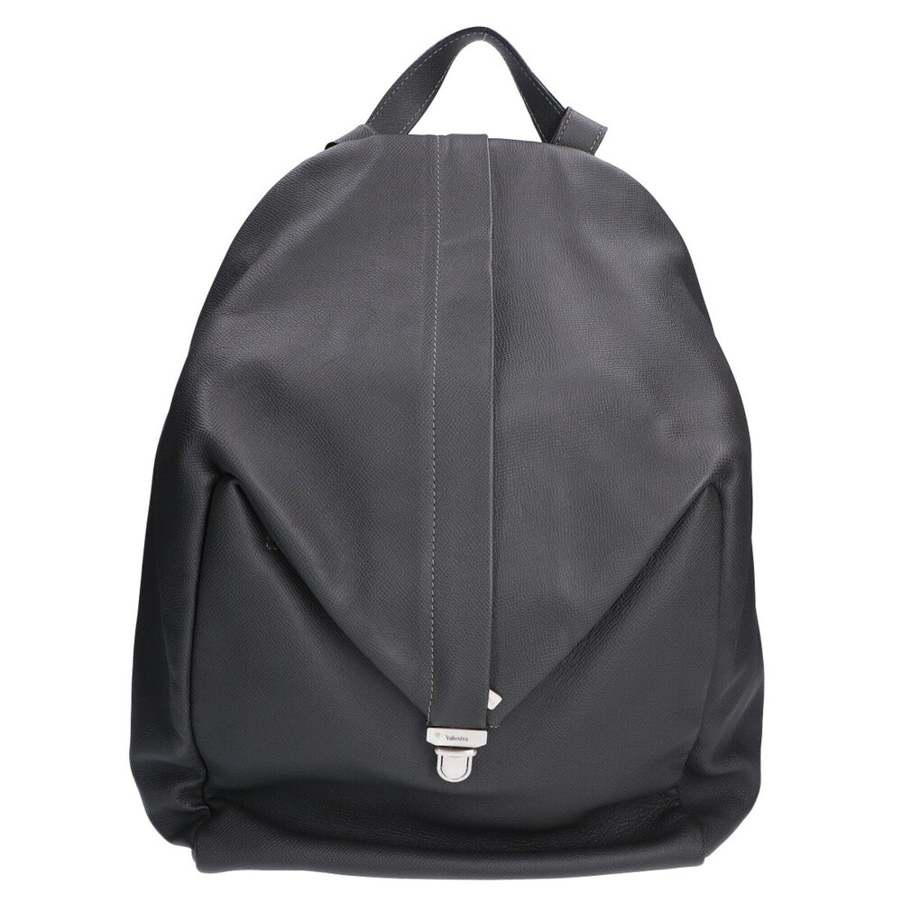Valextra Cortina Pebbled Leather Backpack (Gray, Men's)